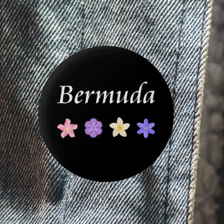 Bermuda Pretty Flower Icons Colour 2 Inch Round Button