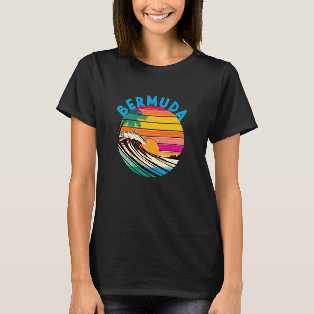 Bermuda Retro 1980s Style Beach T-Shirt (Front)