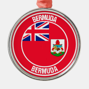 Bermuda Round Emblem Metal Ornament