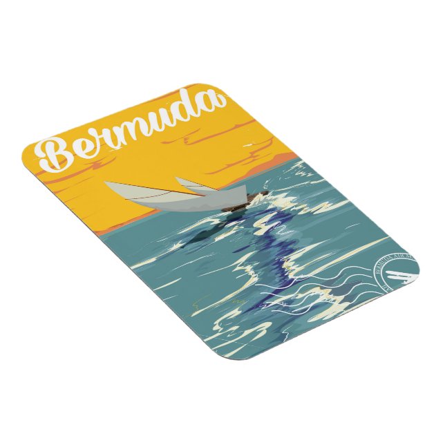 Bermuda Sailing vintage travel poster Magnet (Right Side)