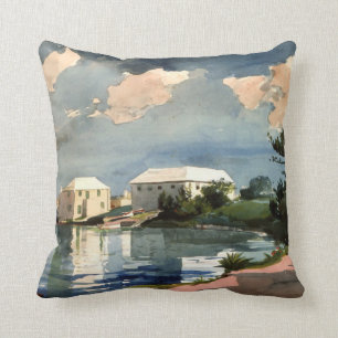 Bermuda, Salt Kettle artwork, Throw Pillow