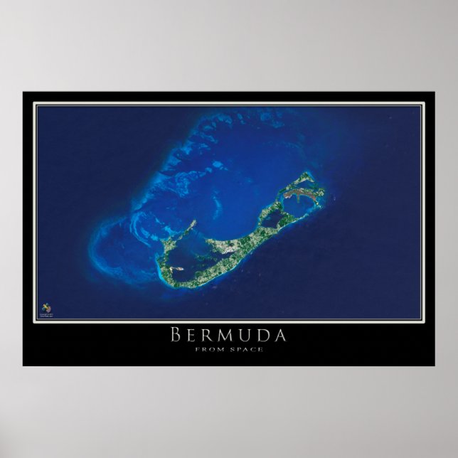 Bermuda Satellite Poster Map (Front)