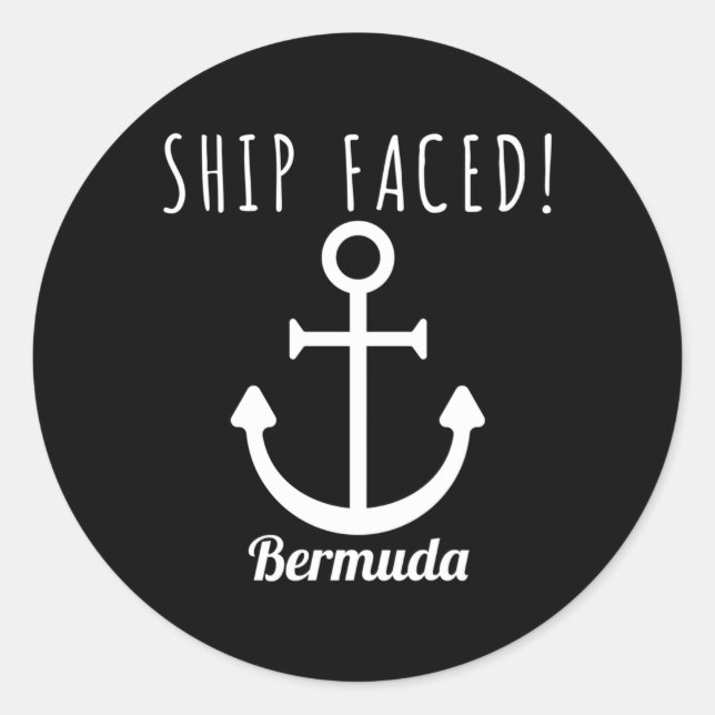 Bermuda Ship Faced Or Classic Round Sticker (Front)