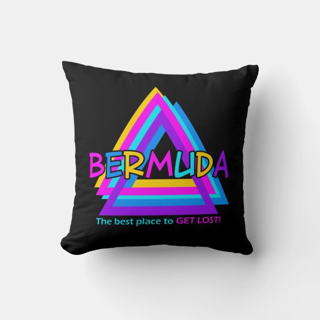 Bermuda Triangle custom throw pillow (Front)