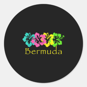Bermuda Tropical Beach _ Bermuda Travel Surf Classic Round Sticker