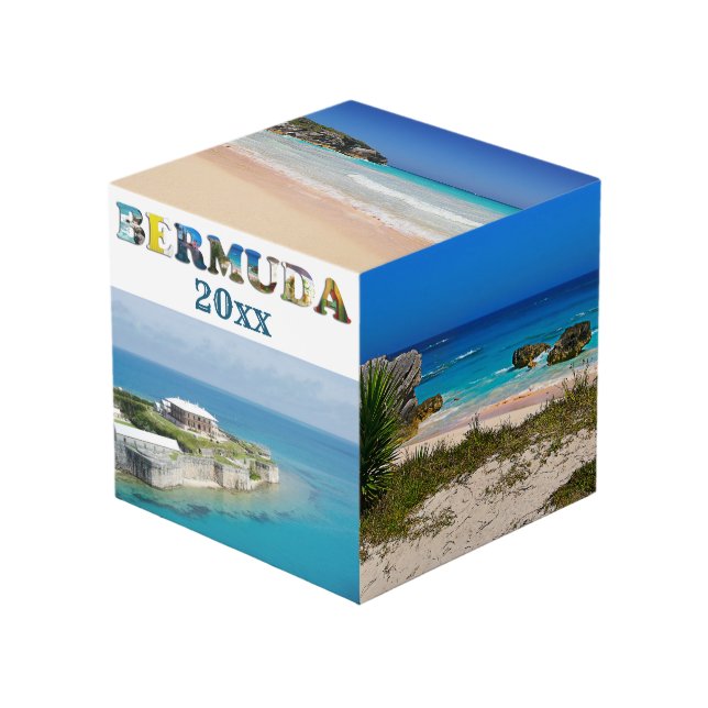 Bermuda Vacation Travel Photos Collage Cube (Front Angled)