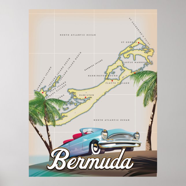 Bermuda vintage travel poster (Front)