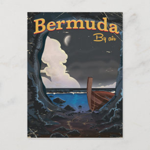 Bermuda vintage travel poster postcard