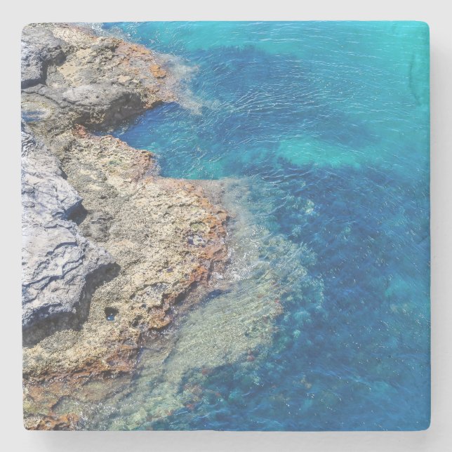 Bermuda Waters & Rocky Shoreline Coaster (Front)