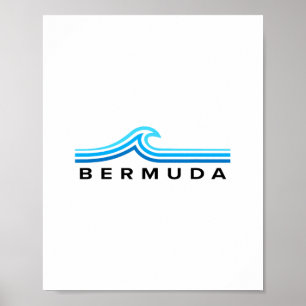 Bermuda Waves Vintage Mens Womens Girls Boys Souve Poster