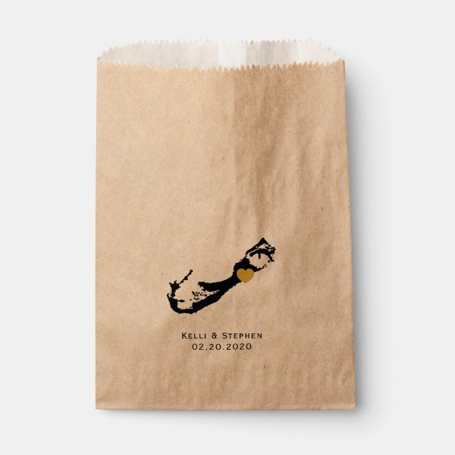 Bermuda Wedding Favour Treat Sacks, Gift Bags (Front)