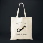 Bermuda Wedding Welcome Tote Bag in Black & Gold<br><div class="desc">Wedding weekend welcome gift bag for out of town guests to your wedding,  featuring image of Bermuda,  with gold heart.  Fill the tote with your favourite goodies.</div>