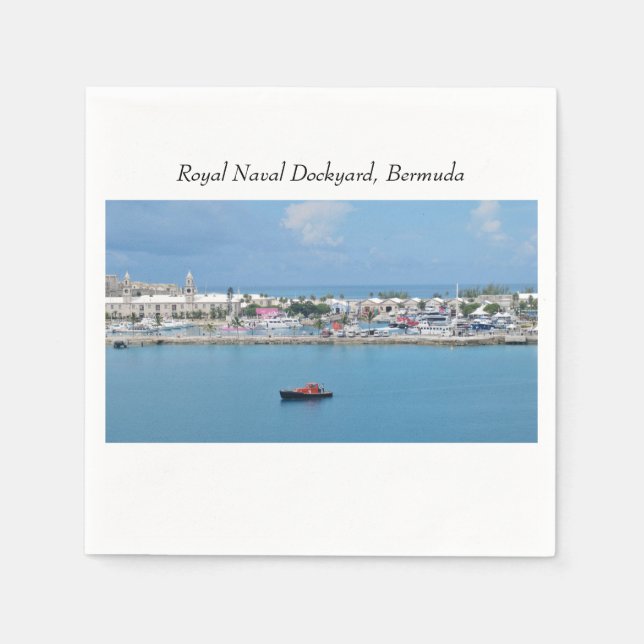 Bermuda's Royal Naval Dockyard Napkin (Front)