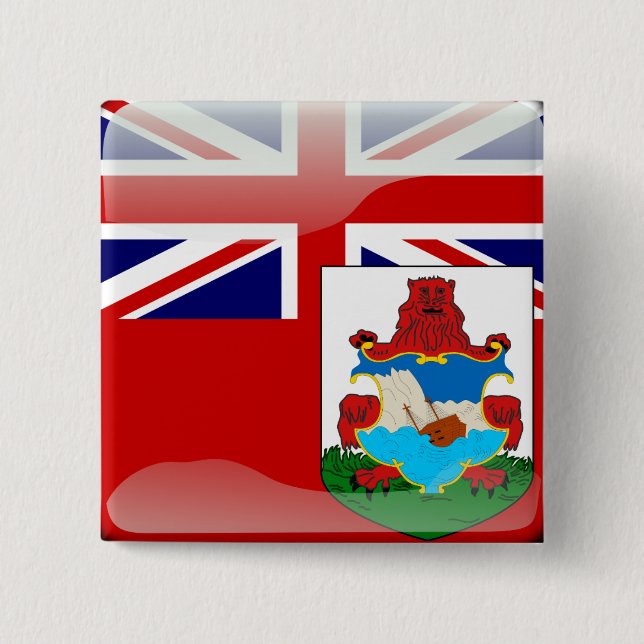 Bermudian glossy flag 2 inch square button (Front)