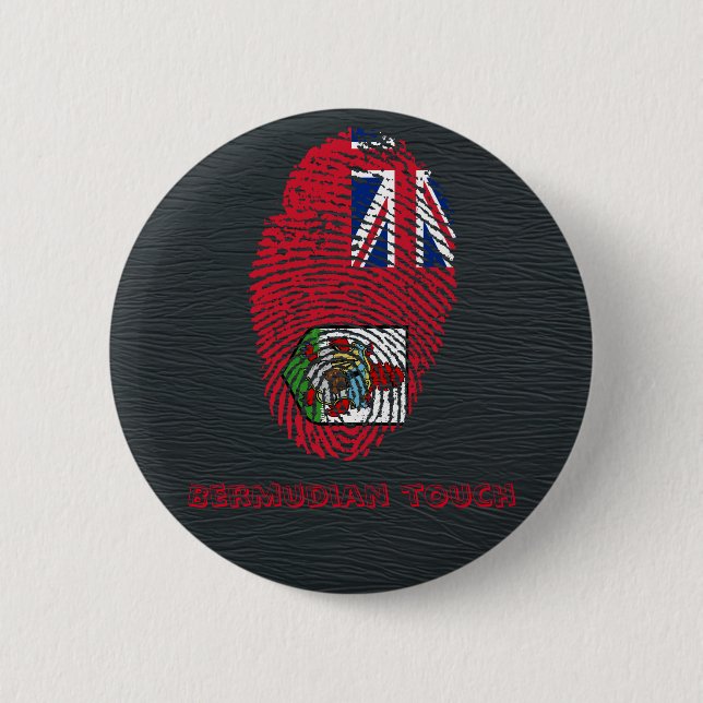 Bermudian touch fingerprint flag 2 inch round button (Front)