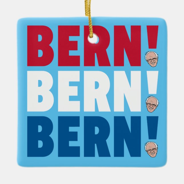 Bern Bern Bern Bernie Sanders Ceramic Ornament (Front)