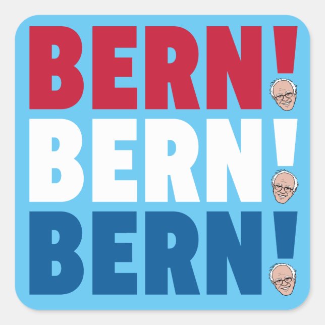 Bern Bern Bern Bernie Sanders Square Sticker (Front)