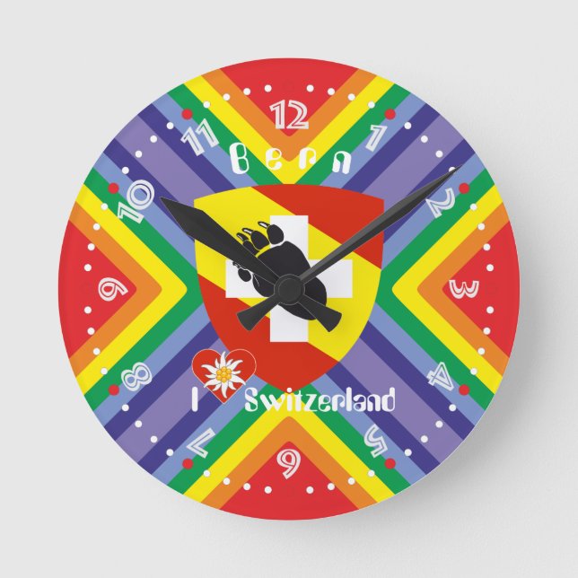 Bern Berne Berna Schweiz Suisse Svizra Uhr Round Clock (Front)