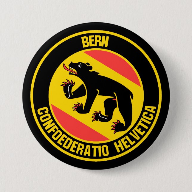 Bern Round Emblem 3 Inch Round Button (Front)