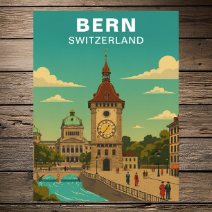Bern Switzerland Historic Medieval Old Town Travel Postcard