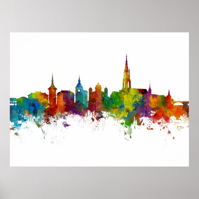 Bern Switzerland Skyline Poster (Front)
