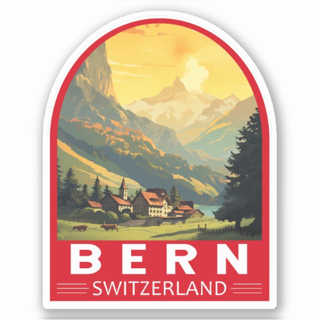 Bern Switzerland Travel Art Vintage (Front)