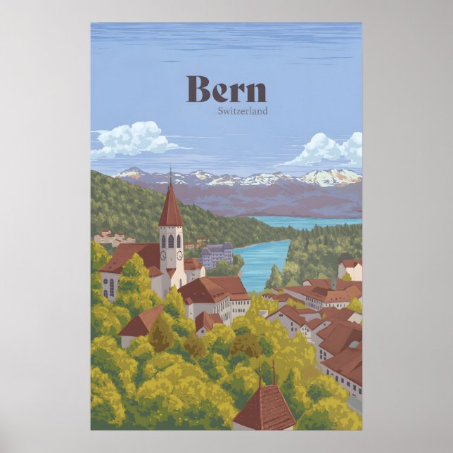 Bern Switzerland Travel Poster (Front)