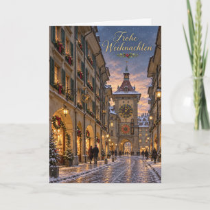 Bern Zytglogge Frohe Weihnachten Holiday Card