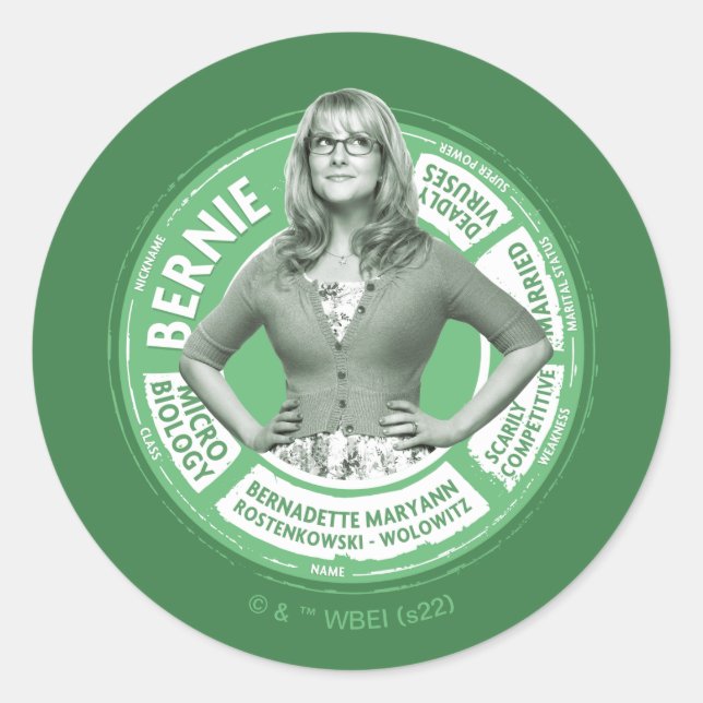 Bernadette Info Graphic Classic Round Sticker (Front)