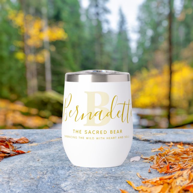Bernadette name meaning monogram gold yellow (Outdoor (Rotated))