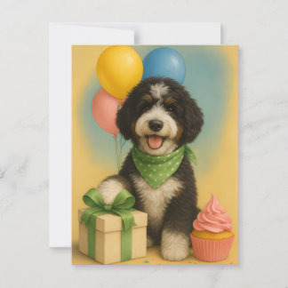 Bernadoodle Birthday Postcard