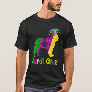 Bernard Dog Lover Mardi Gras Carnival Jester T-Shirt