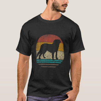 Bernard Dog Retro Vintage Silhouette Dog Dad Fathe T-Shirt