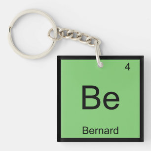 Bernard Name Chemistry Element Periodic Table Keychain