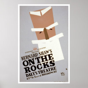 Bernard Shaw On The Rocks 1938 WPA Poster