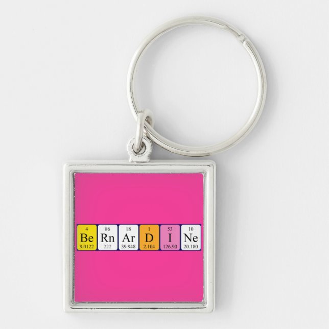 Bernardine periodic table name keyring (Front)