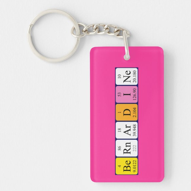 Bernardine periodic table name keyring (Front)