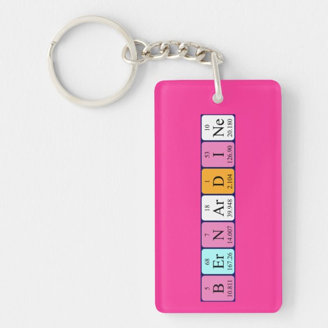 Bernardine periodic table name keyring (Front)