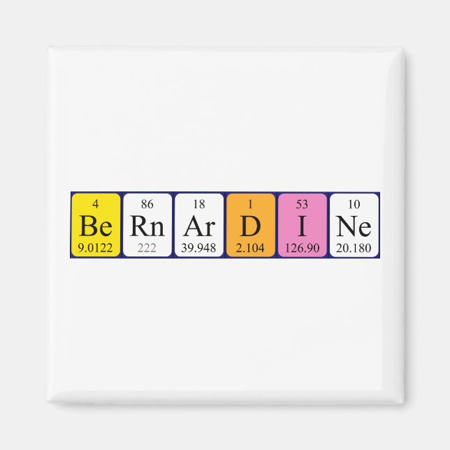 Bernardine periodic table name magnet (Front)