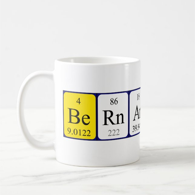 Bernardine periodic table name mug (Left)