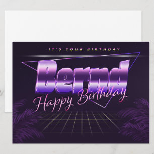 Bernd Name Vorname lila retro Karte Geburtstag Card