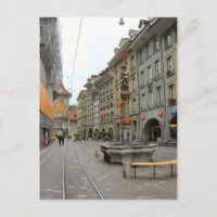 Berne old city - Medieval clock tower and fountain