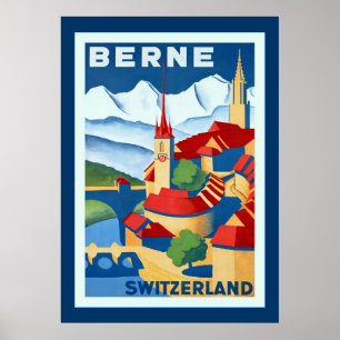 Berne ~ Switzerland ~Vintage Swiss Travel Poster