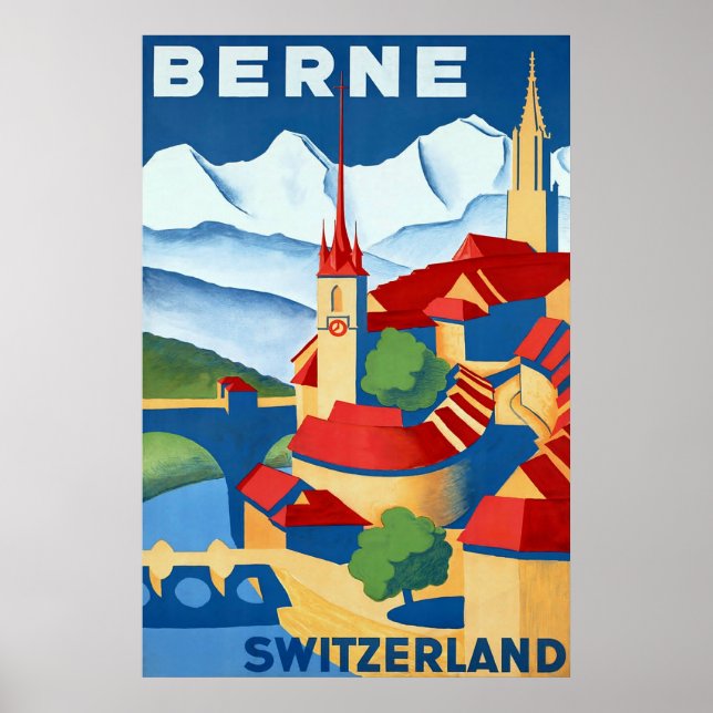 Berne ~ Switzerland ~Vintage Swiss Travel Poster (Front)