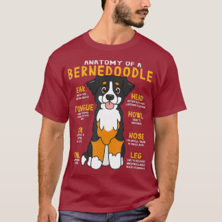 Bernedoodle Anatomy Funny Dog Mom Dad Cute Gift T-Shirt