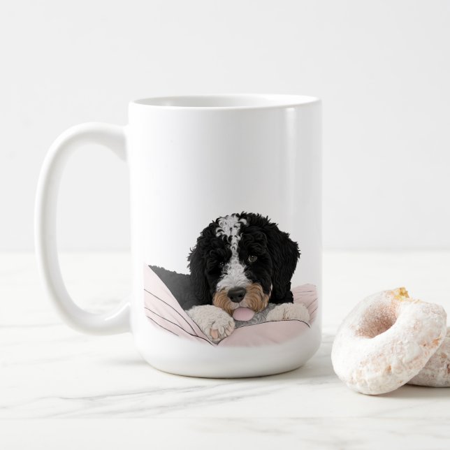 Bernedoodle Bernese Dog Mom Coffee Tea gift Coffee Mug (With Donut)
