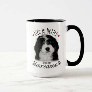 Bernedoodle black and white 15oz Coffee Mug
