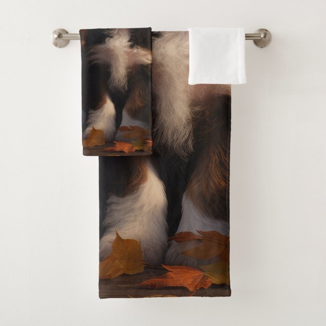 Bernedoodle Chiot Automne Citrouille de plaisir (En situation)