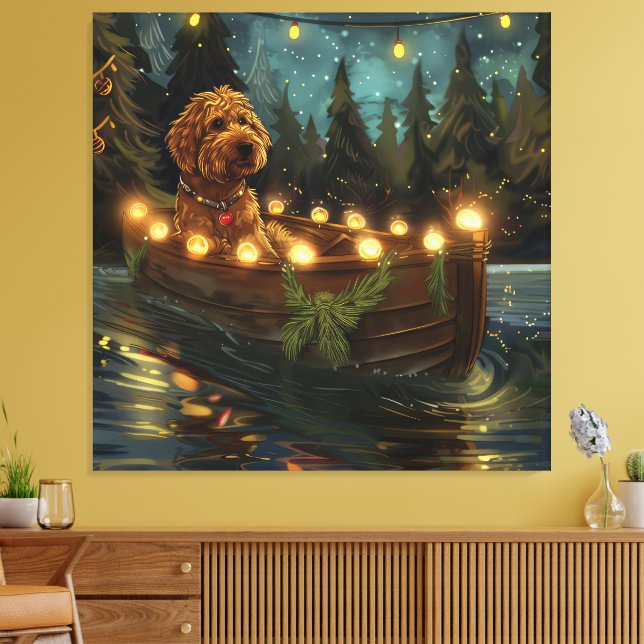 Bernedoodle Christmas Festive Voyage Canvas Print (Insitu(LivingRoom))