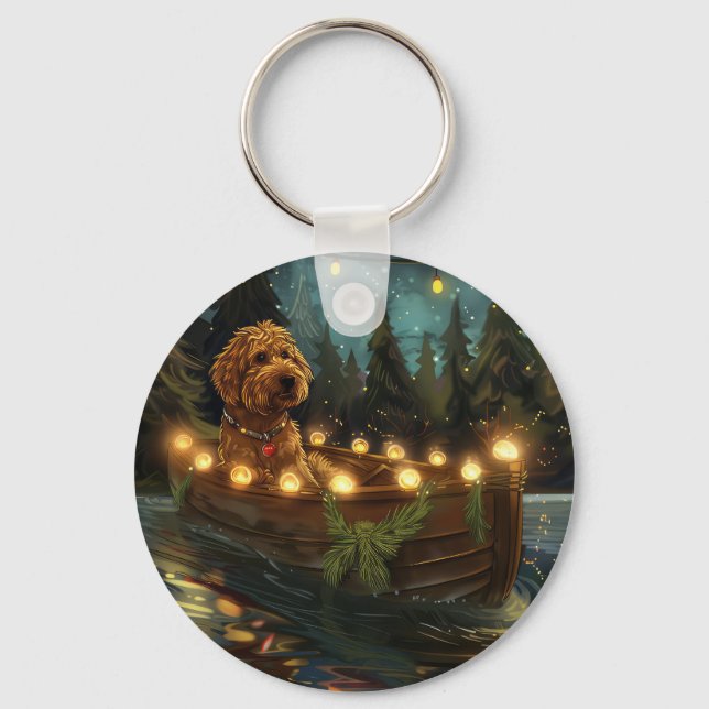 Bernedoodle Christmas Festive Voyage Keychain (Front)